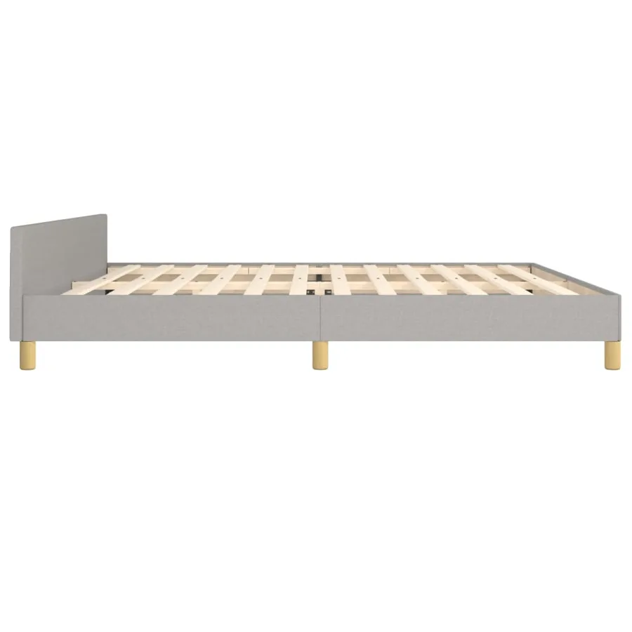Cadre de lit sans matelas gris clair 200x200 cm tissu - 7
