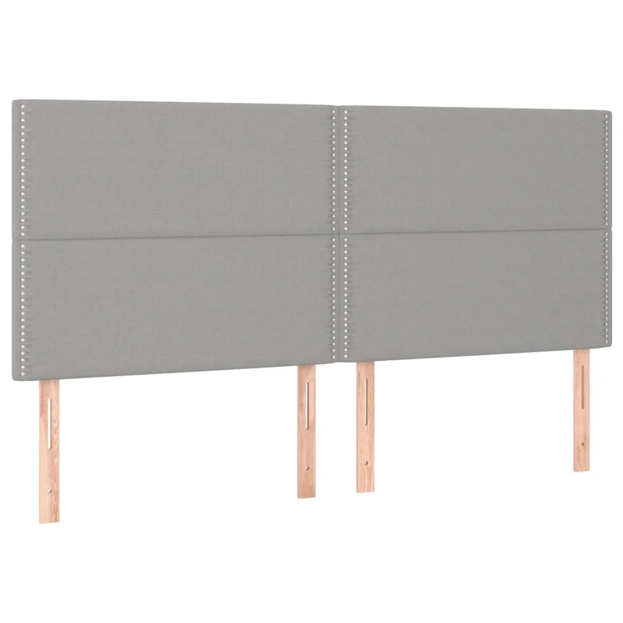 Cadre de lit sans matelas gris clair 200x200 cm tissu - 9