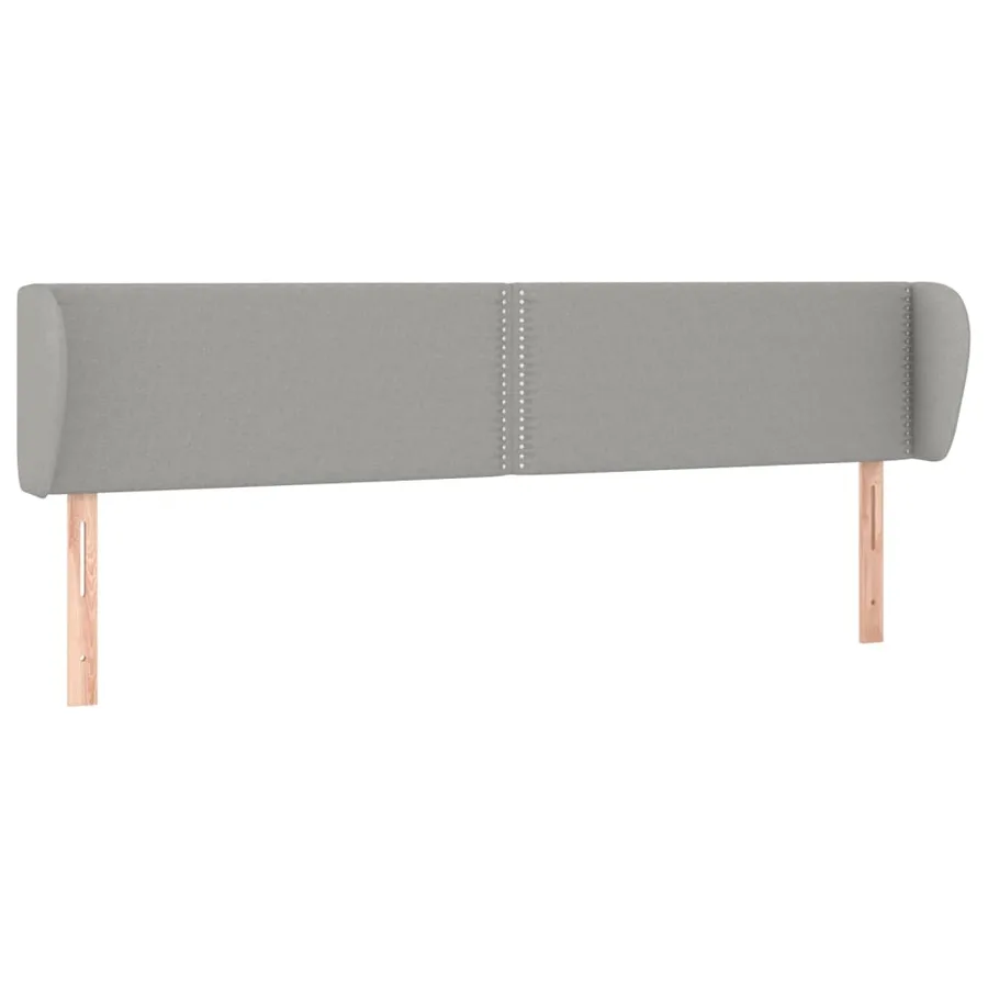 Tête de lit avec oreilles Gris clair 203x23x78/88 cm Tissu - 2