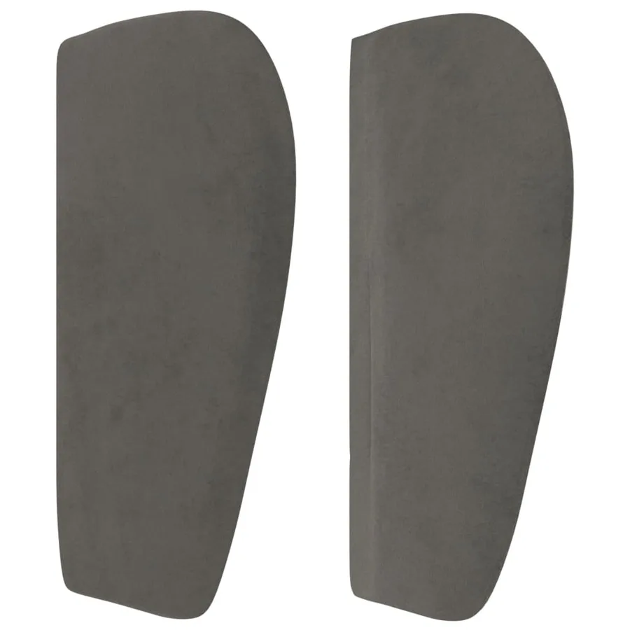 Tête de lit avec oreilles Gris foncé 183x23x78/88 cm Velours - 4
