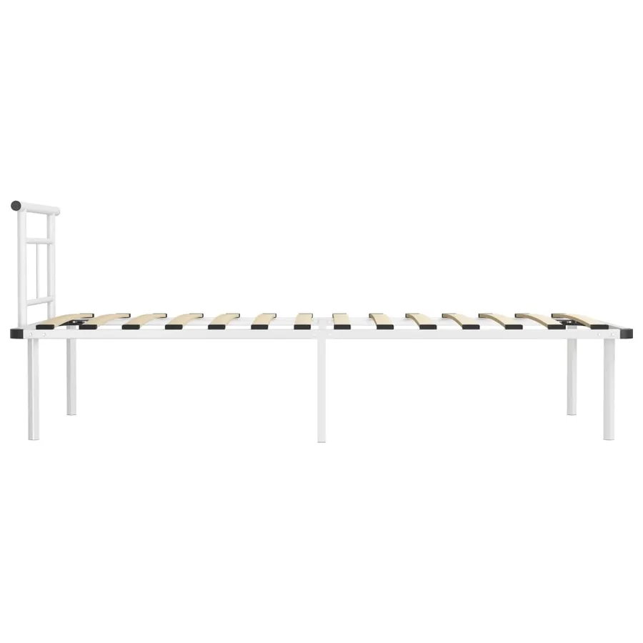Cadre de lit sans matelas blanc métal 90x200 cm - 4