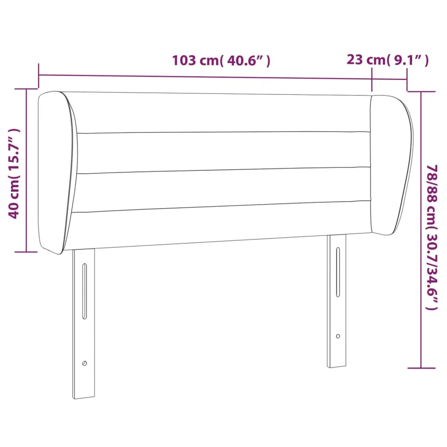 Tête de lit avec oreilles Taupe 103x23x78/88 cm Tissu - 9
