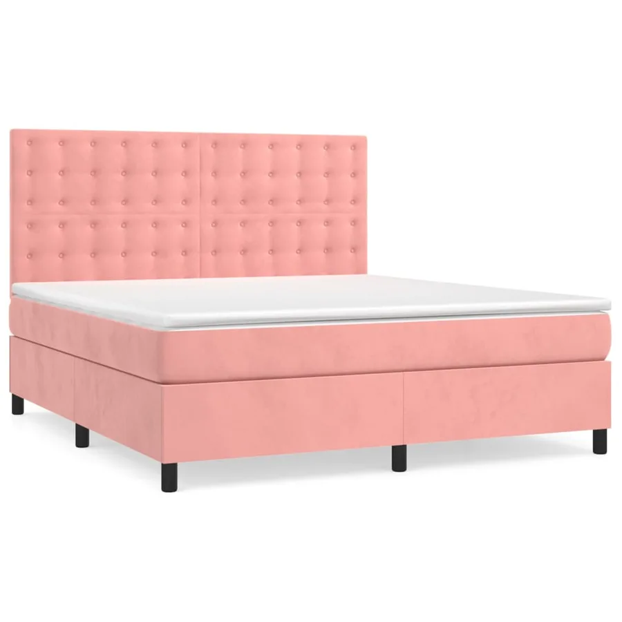 Sommier à lattes de lit avec matelas Rose 180x200 cm Velours - 2
