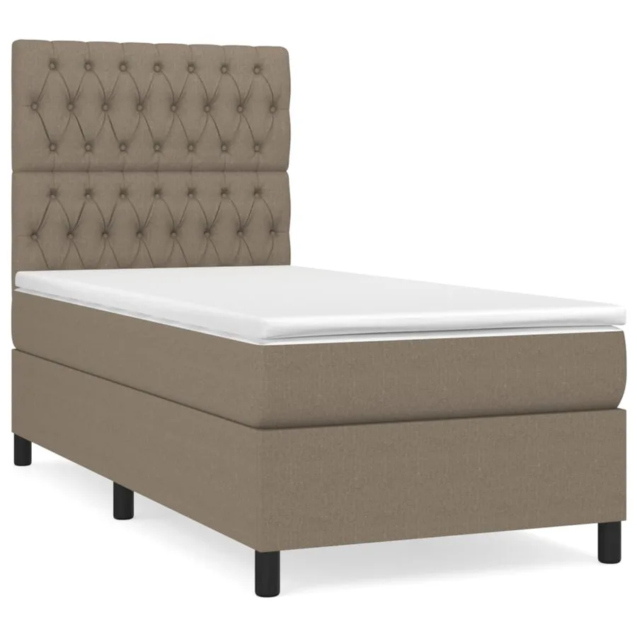 Sommier à lattes de lit avec matelas Taupe 90x200 cm Tissu - 2