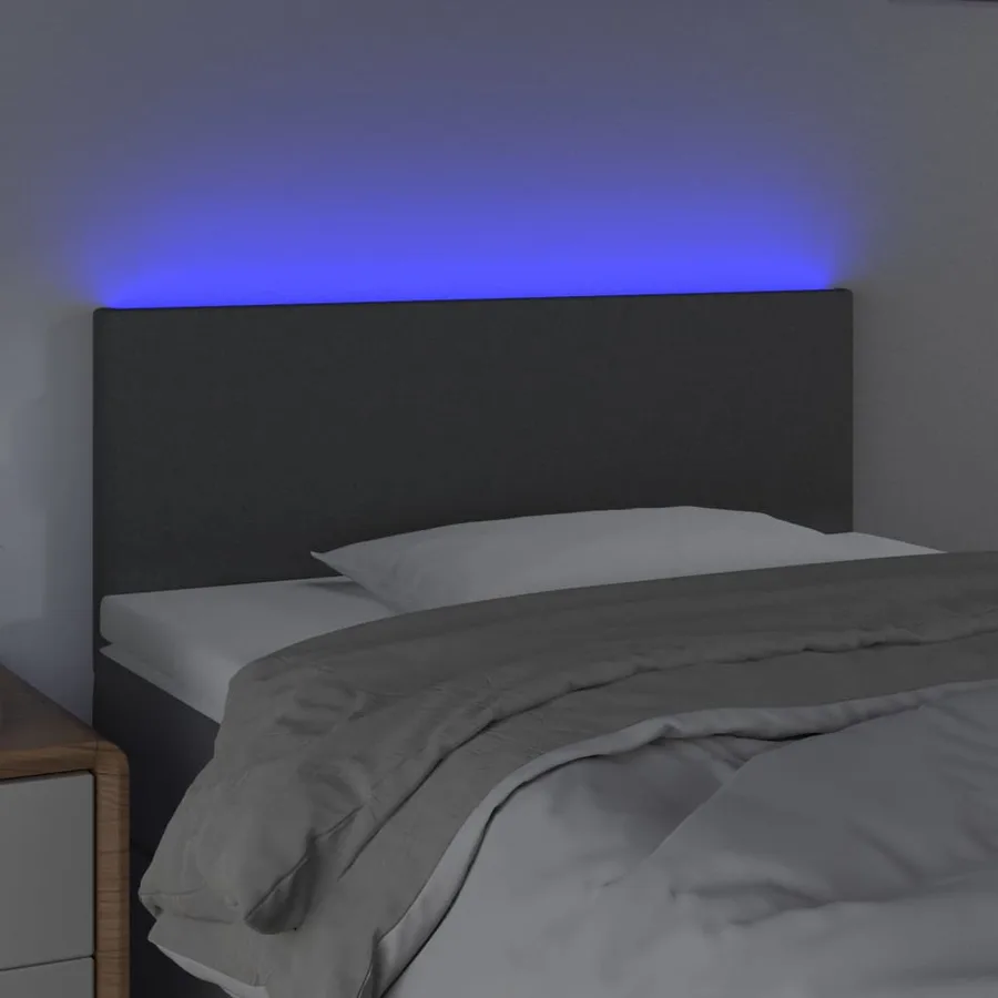 Tête de lit à LED Gris foncé 90x5x78/88 cm Tissu - 3