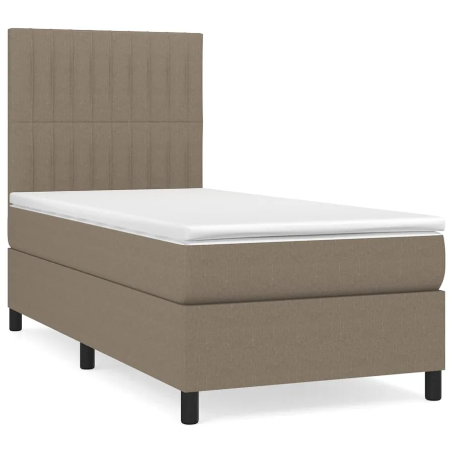 Sommier à lattes de lit avec matelas Taupe 90x200 cm Tissu - 2