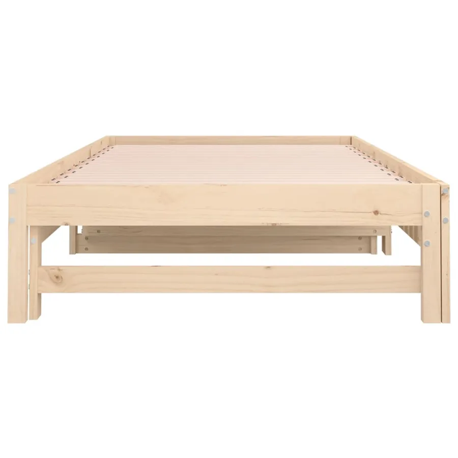 Lit coulissant sans matelas 2x(90x190) cm Bois de pin massif - 11