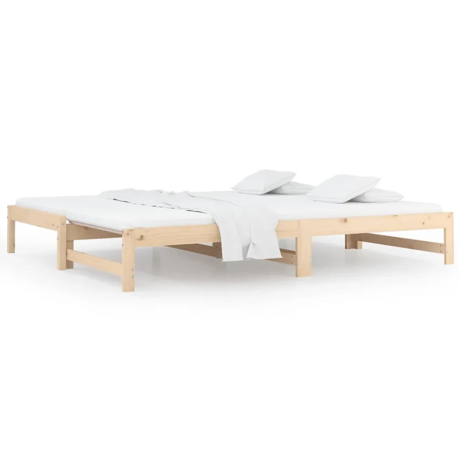 Lit coulissant sans matelas 2x(90x190) cm Bois de pin massif - 2