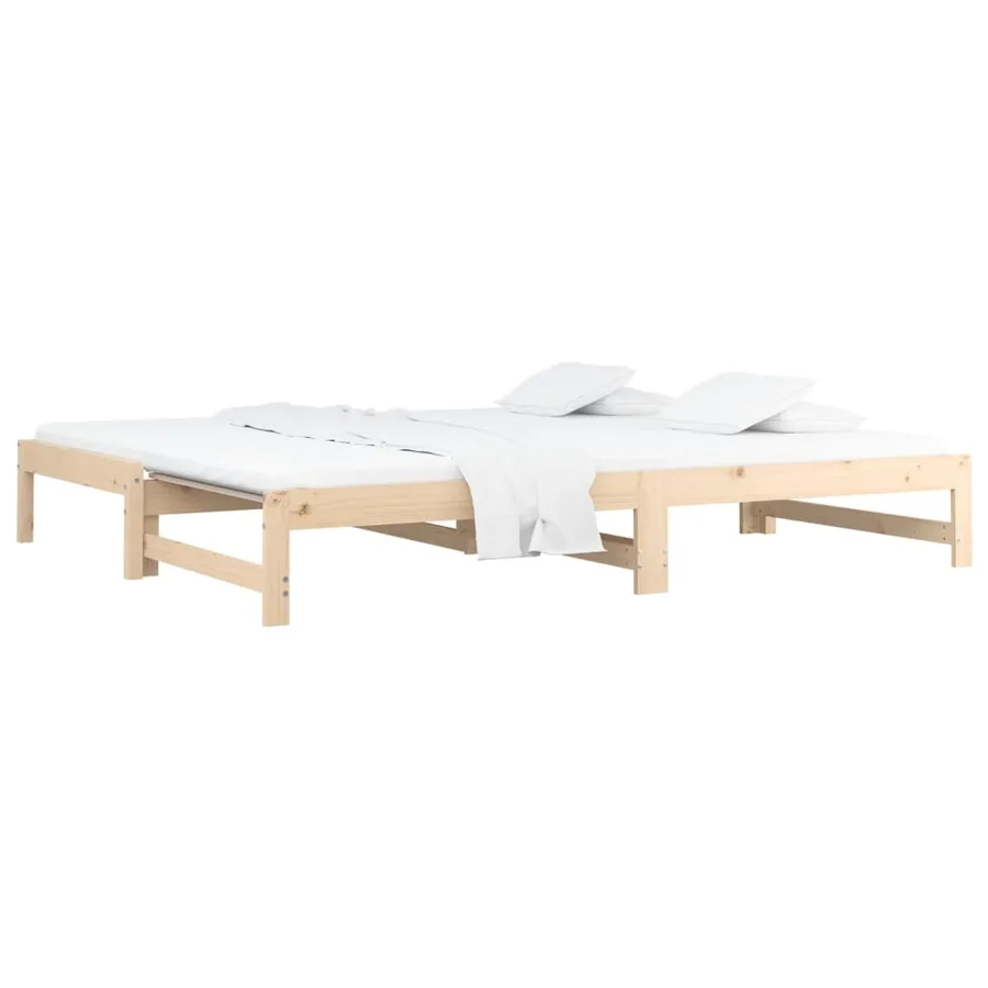 Lit coulissant sans matelas 2x(90x190) cm Bois de pin massif - 3