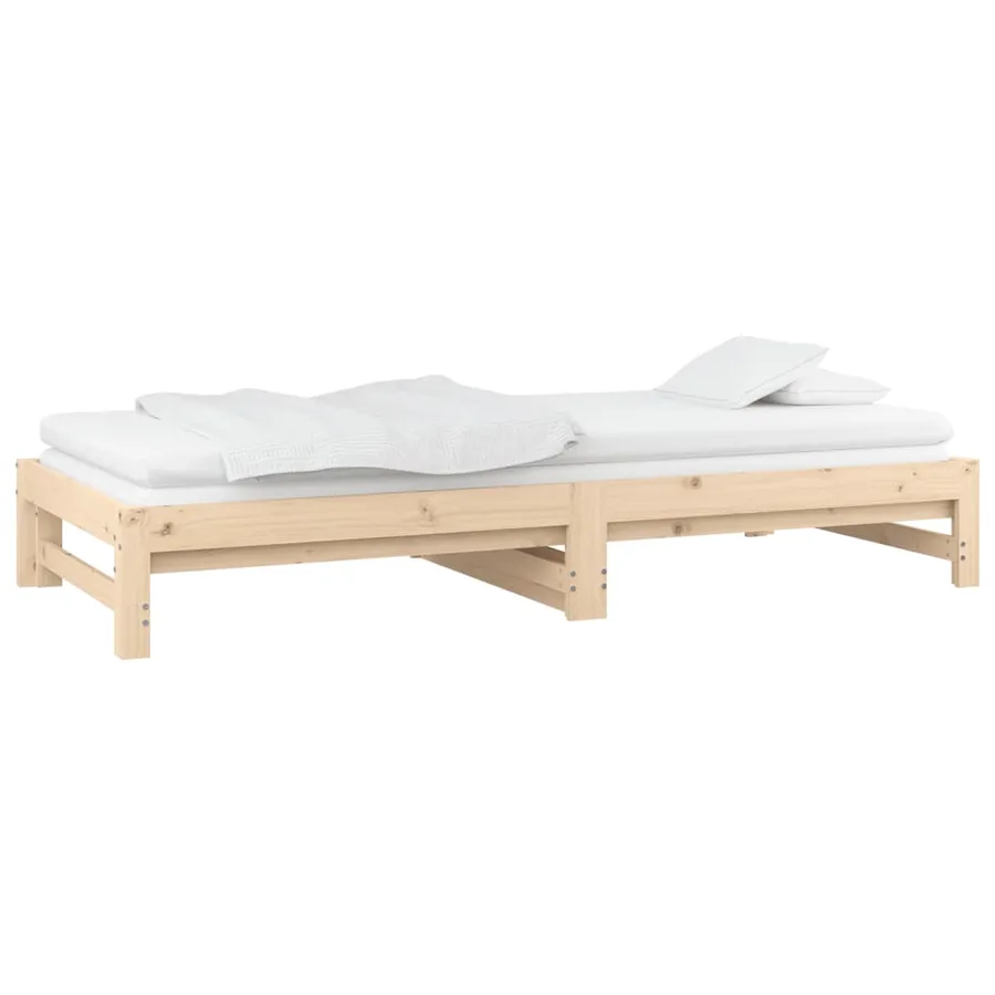 Lit coulissant sans matelas 2x(90x190) cm Bois de pin massif - 7