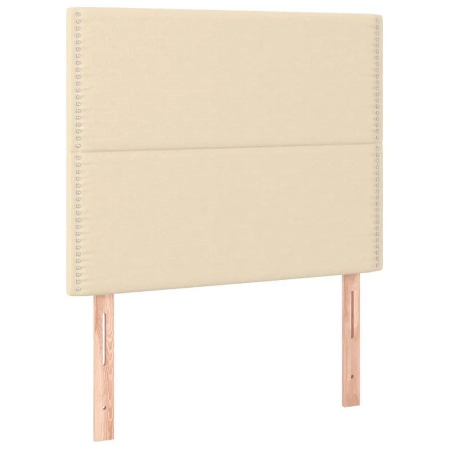 Cadre de lit sans matelas crème 90x190 cm tissu - 9