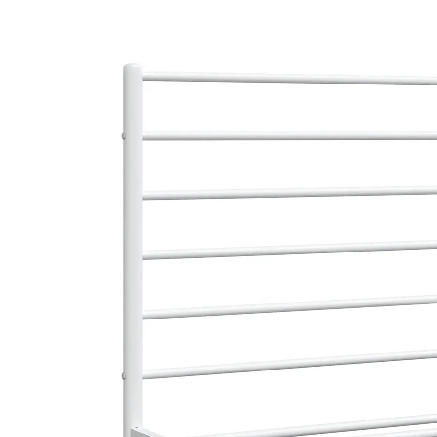 Cadre de lit métal sans matelas et pied de lit blanc 140x190 cm - 9