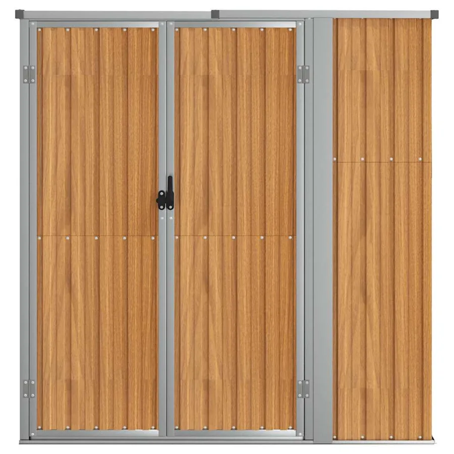 Abri à outils de jardin marron 161x89x161 cm acier galvanisé - 3
