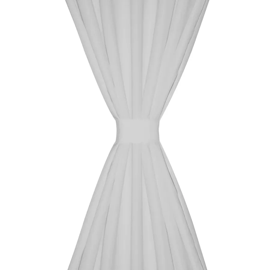 2 pcs Rideau à Passant Micro Satin Blanc 140 x 175 cm - 3