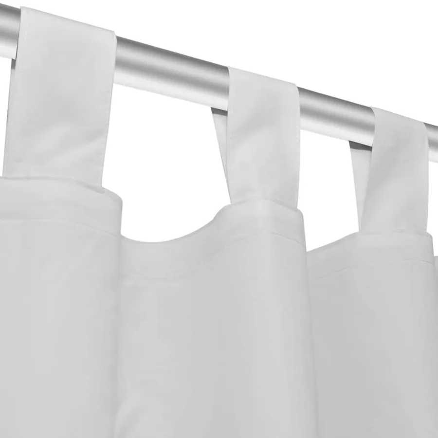 2 pcs Rideau à Passant Micro Satin Blanc 140 x 175 cm - 4