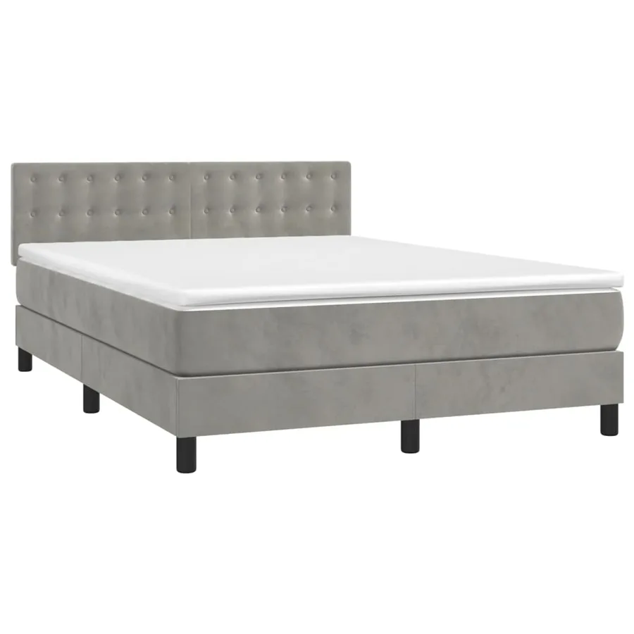Sommier à lattes de lit avec matelas LED Gris clair 140x200 cm - 3