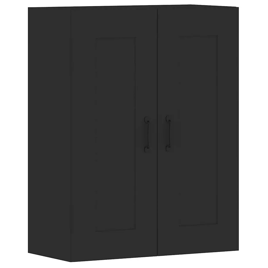 Armoires murales 2 pcs noir bois d'ingénierie - 6
