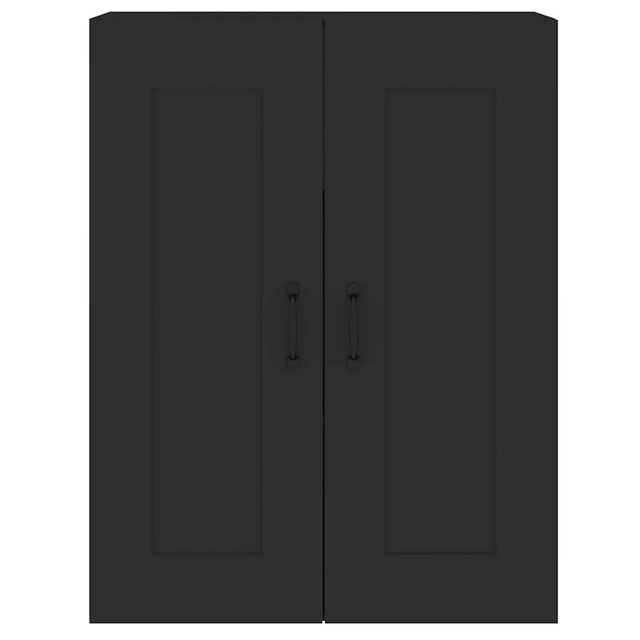 Armoires murales 2 pcs noir bois d'ingénierie - 7
