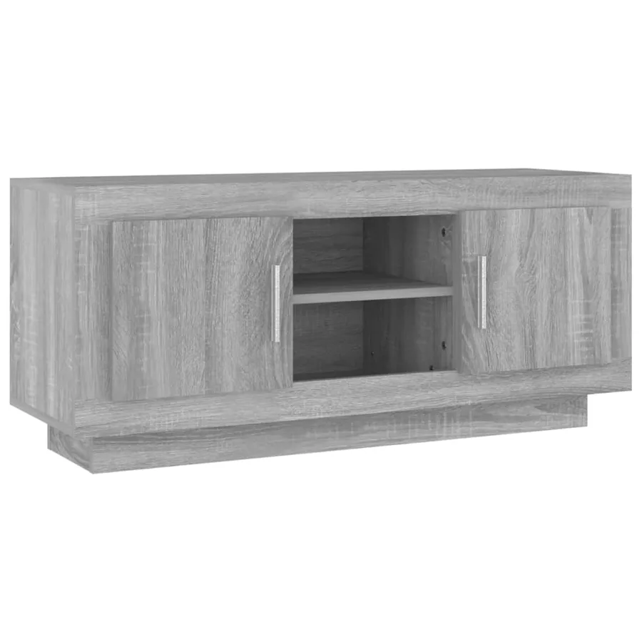 Meuble TV sonoma gris 102x35x45 cm bois d'ingénierie - 2