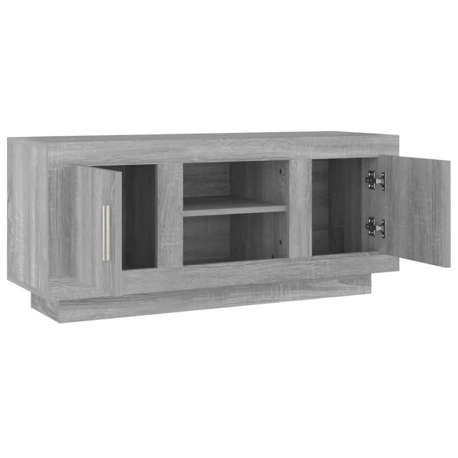 Meuble TV sonoma gris 102x35x45 cm bois d'ingénierie - 7