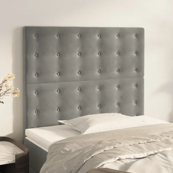 Tête de lit Gris clair 90x5x118/128 cm Velours