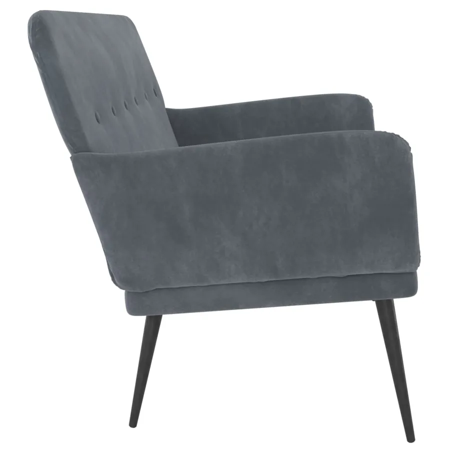 Banc Gris foncé 108x79x79 cm Velours - 4