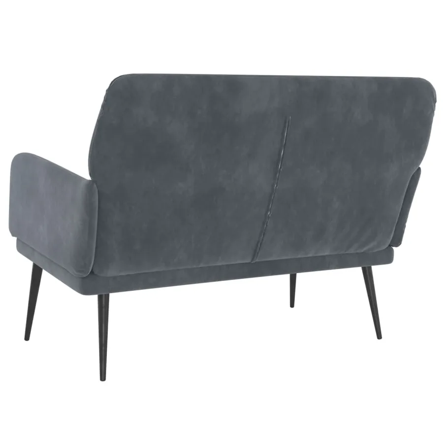 Banc Gris foncé 108x79x79 cm Velours - 5
