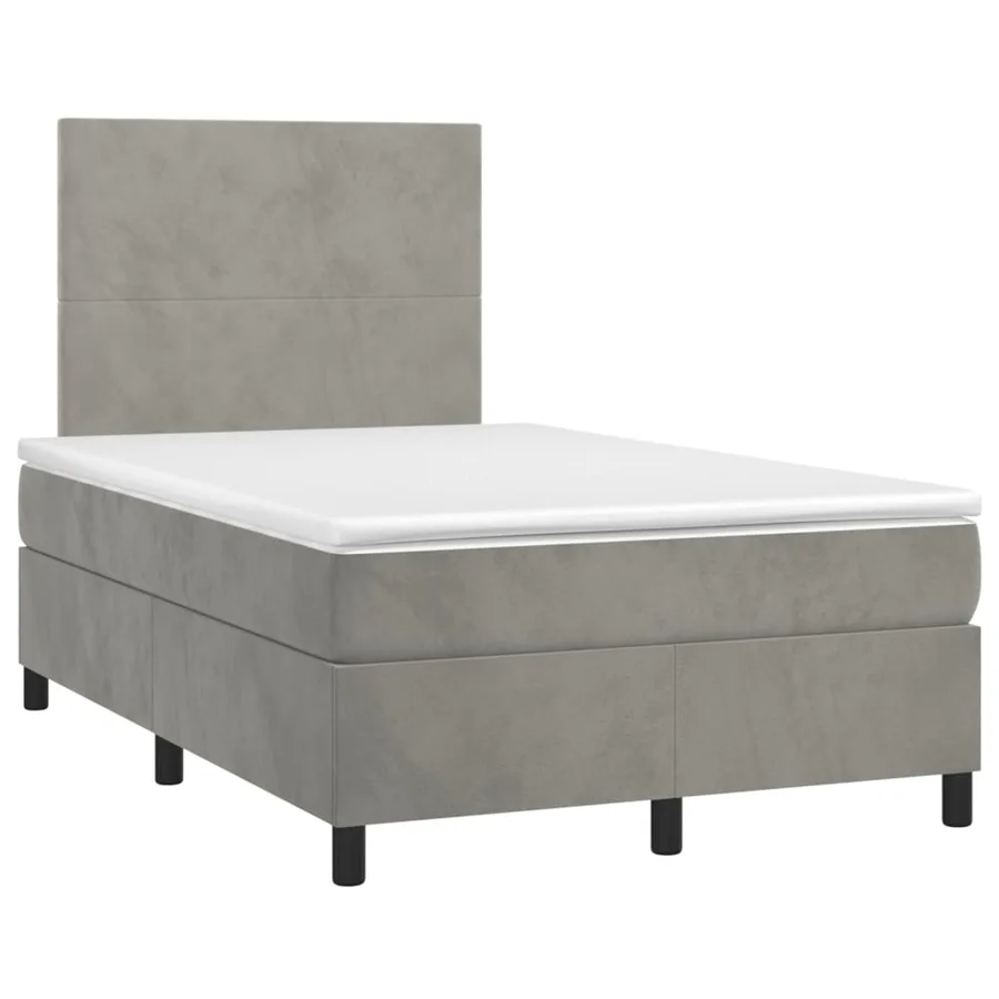 Sommier à lattes de lit avec matelas LED Gris clair 120x200 cm - 3