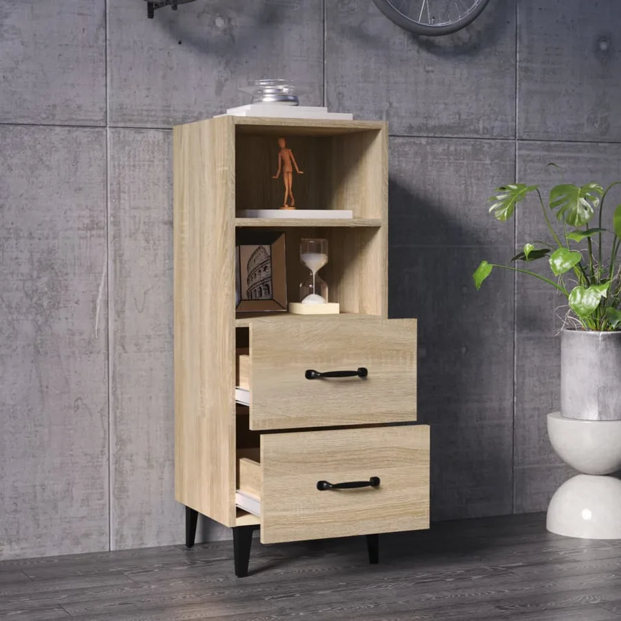 Buffet Chêne sonoma 34,5x34x90 cm Bois d'ingénierie - 3