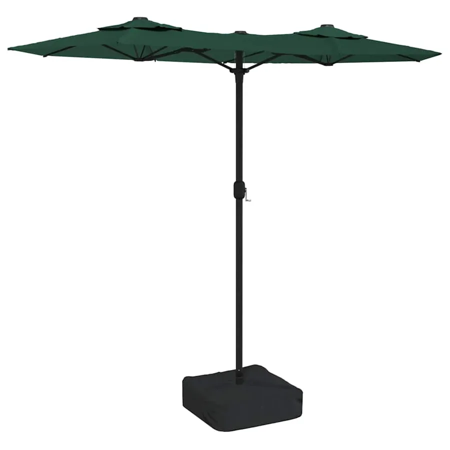 Parasol de jardin à double tête avec LED vert 316x145 cm - 2