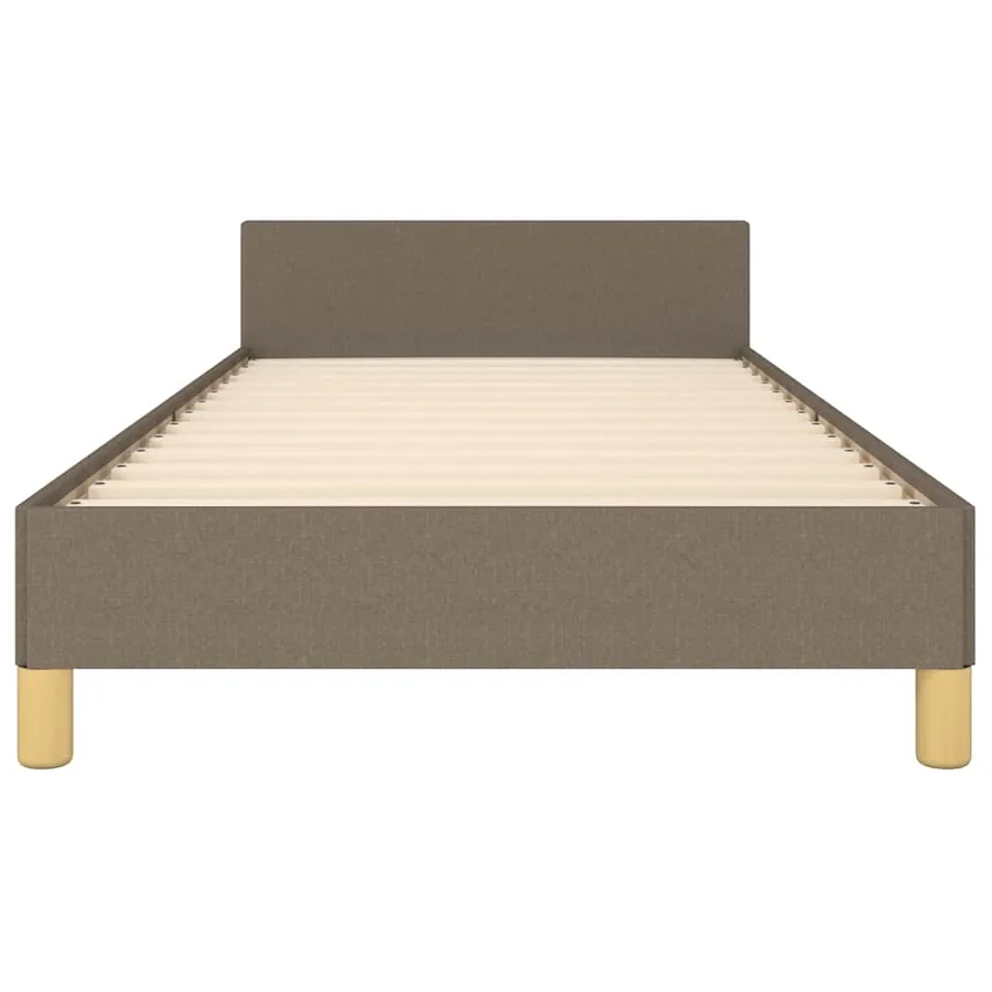 Cadre de lit avec tête de lit sans matelas taupe 90x190cm tissu - 5