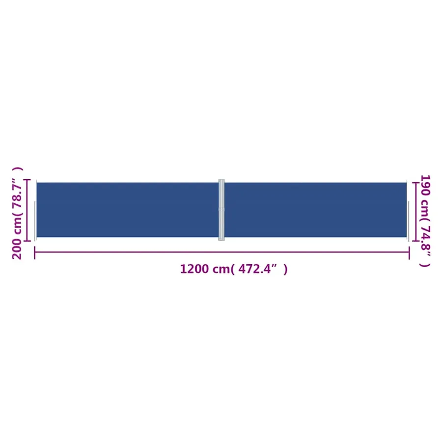 Auvent latéral rétractable Bleu 200x1200 cm - 8