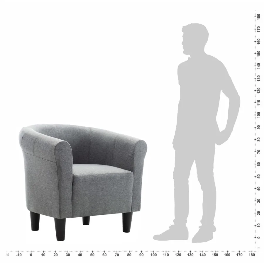 Fauteuil Gris foncé Tissu - 6