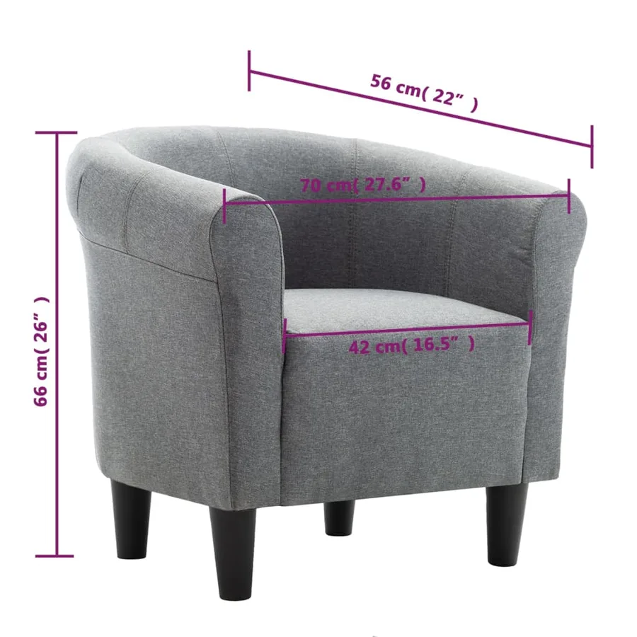 Fauteuil Gris foncé Tissu - 7