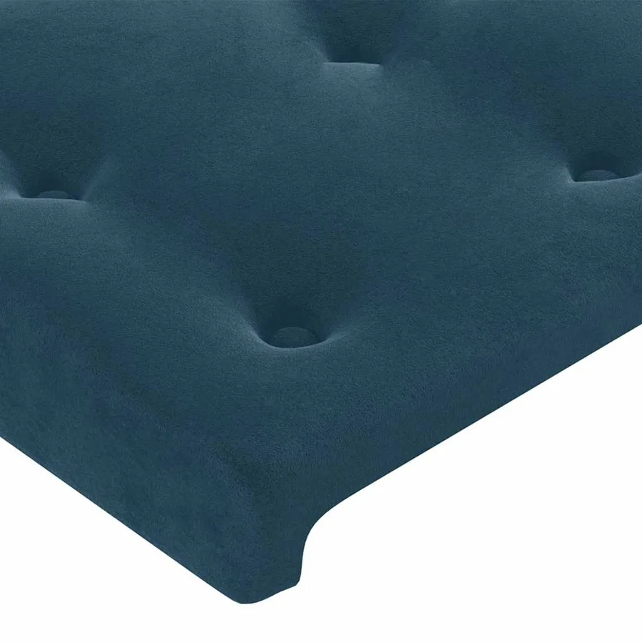 Cadre de lit sans matelas bleu foncé 100x200 cm velours - 10