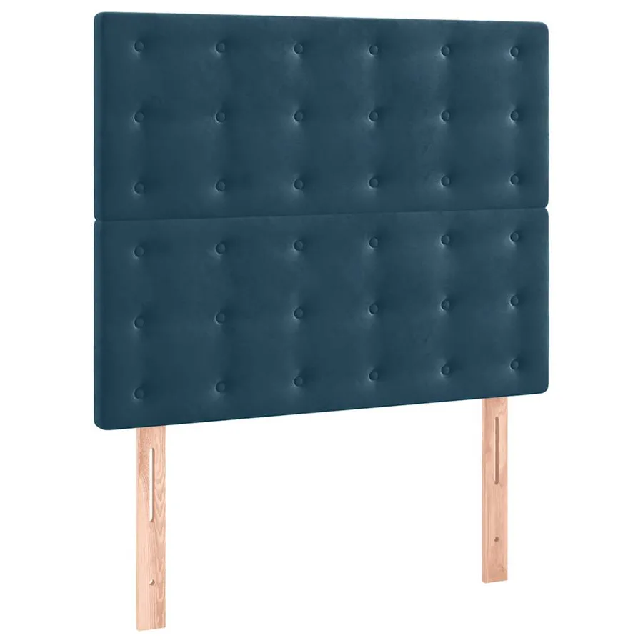 Cadre de lit sans matelas bleu foncé 100x200 cm velours - 8