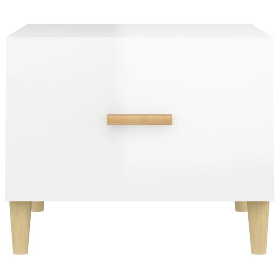 Table basse Blanc brillant 50x50x40 cm Bois d'ingénierie - 6