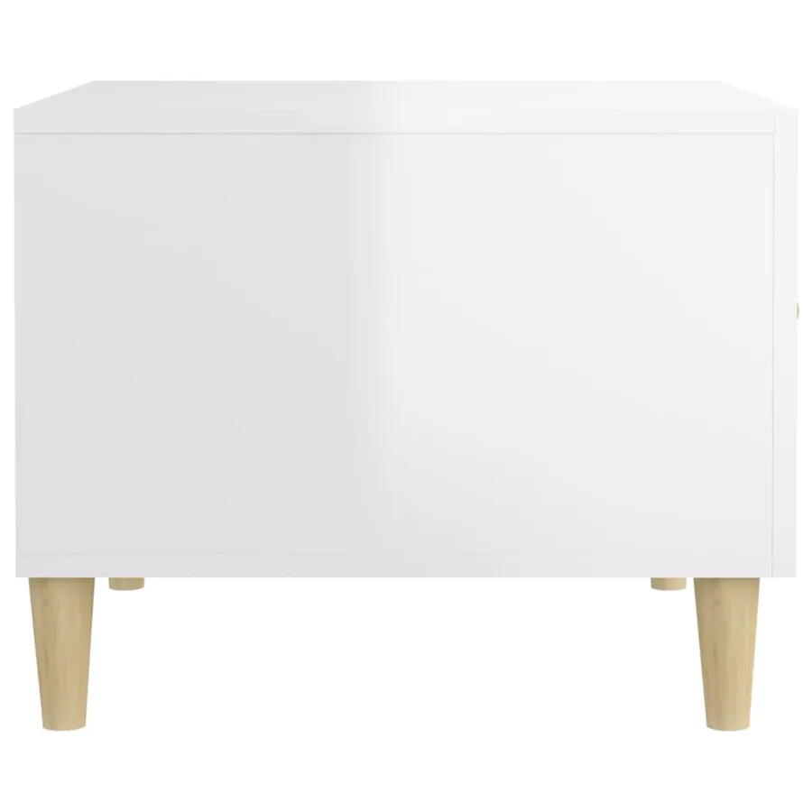 Table basse Blanc brillant 50x50x40 cm Bois d'ingénierie - 8