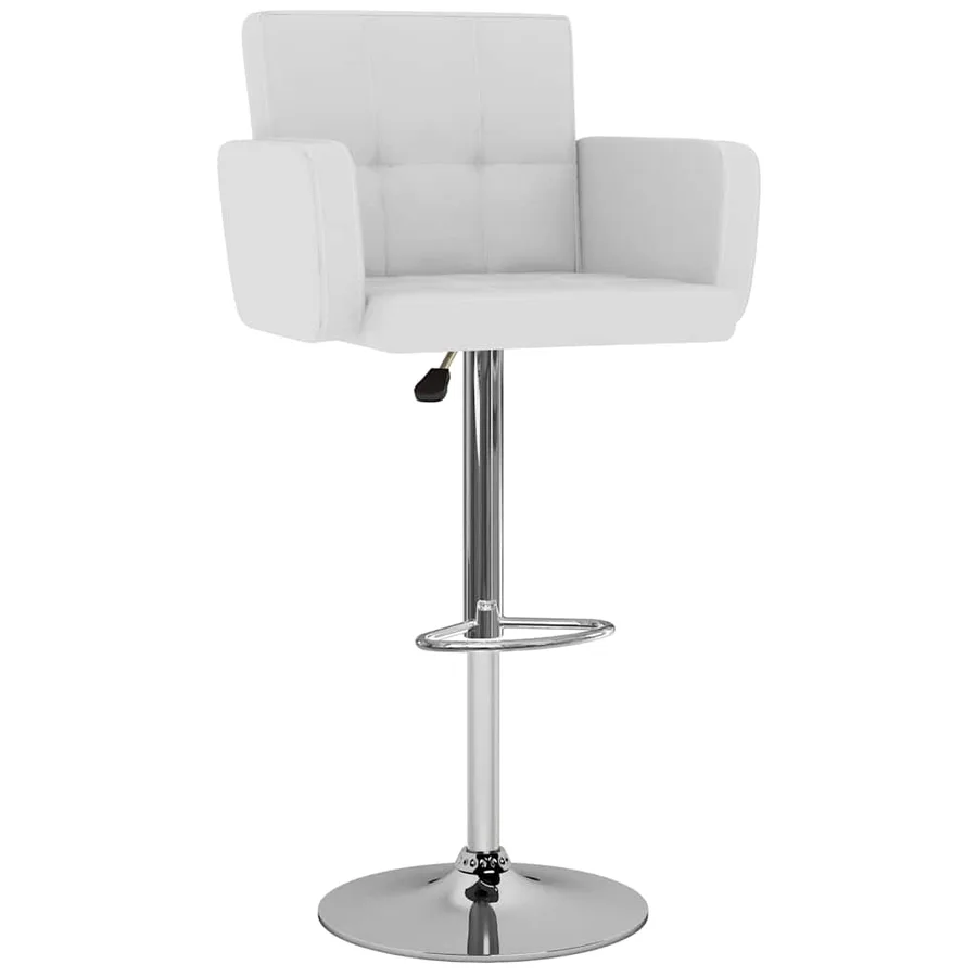 Tabourets de bar lot de 2 blanc similicuir - 2