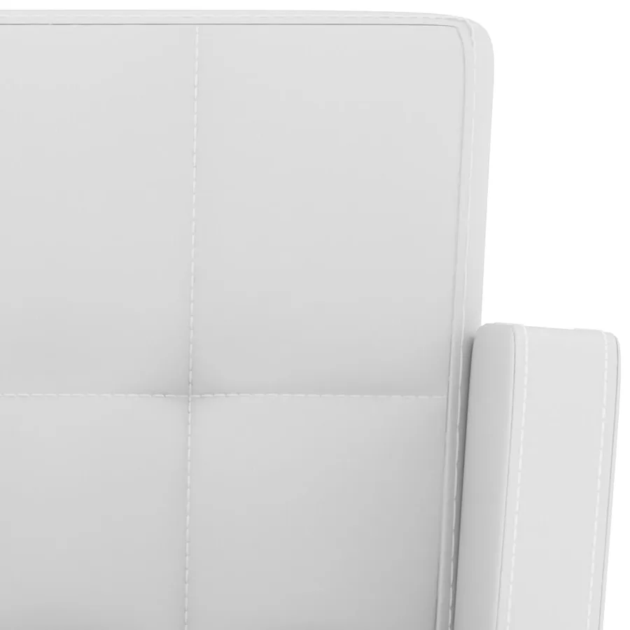 Tabourets de bar lot de 2 blanc similicuir - 7