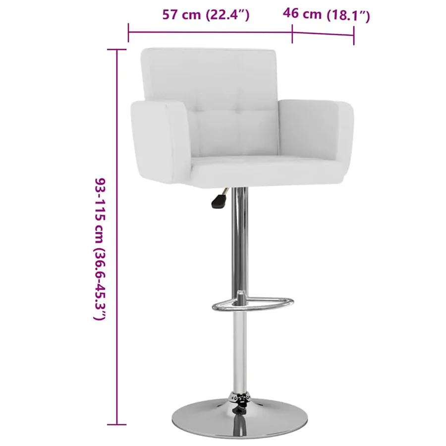 Tabourets de bar lot de 2 blanc similicuir - 8