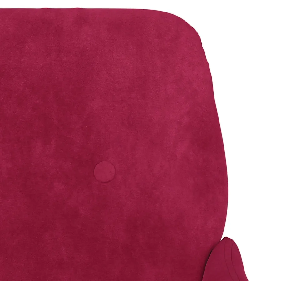 Fauteuil Rouge bordeaux 62x79x79 cm Velours - 6