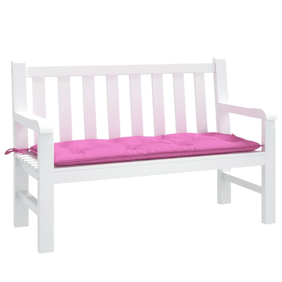 Coussin de banc de jardin rose 120x50x7 cm tissu - 3