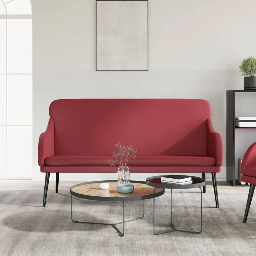 Banc Rouge bordeaux 110x76x80 cm Similicuir