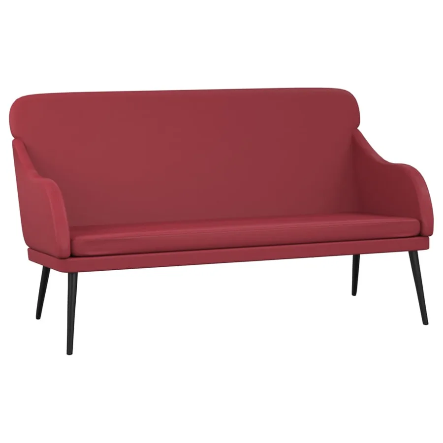 Banc Rouge bordeaux 110x76x80 cm Similicuir - 2