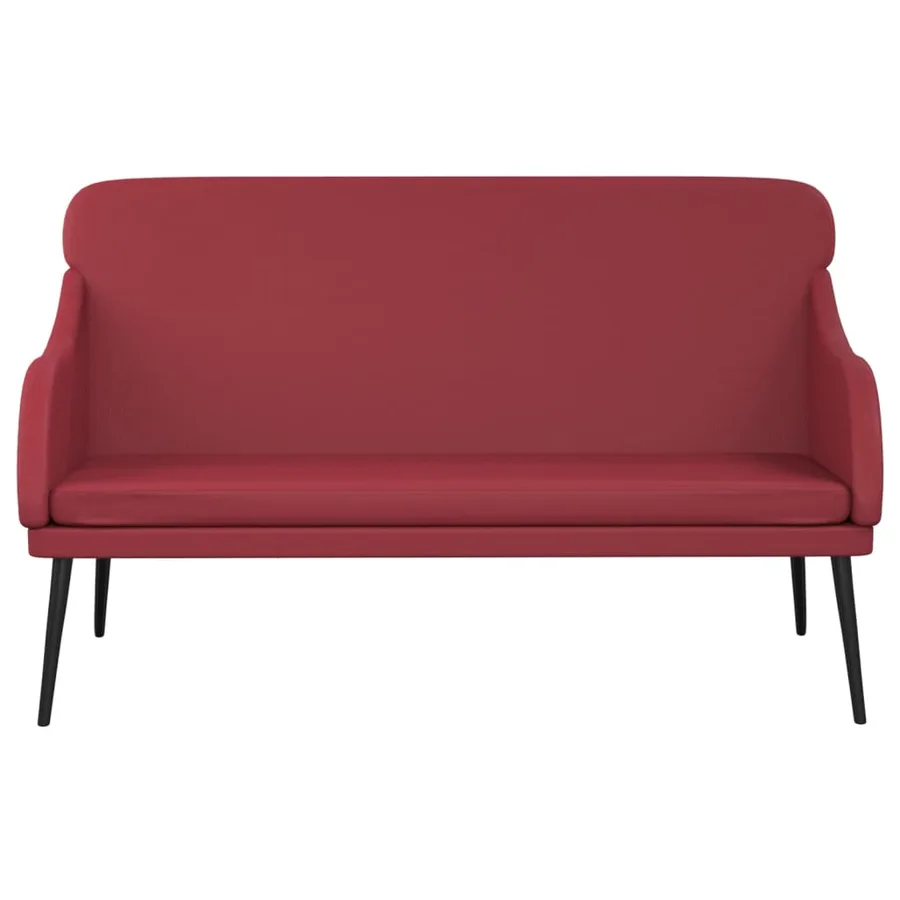 Banc Rouge bordeaux 110x76x80 cm Similicuir - 3