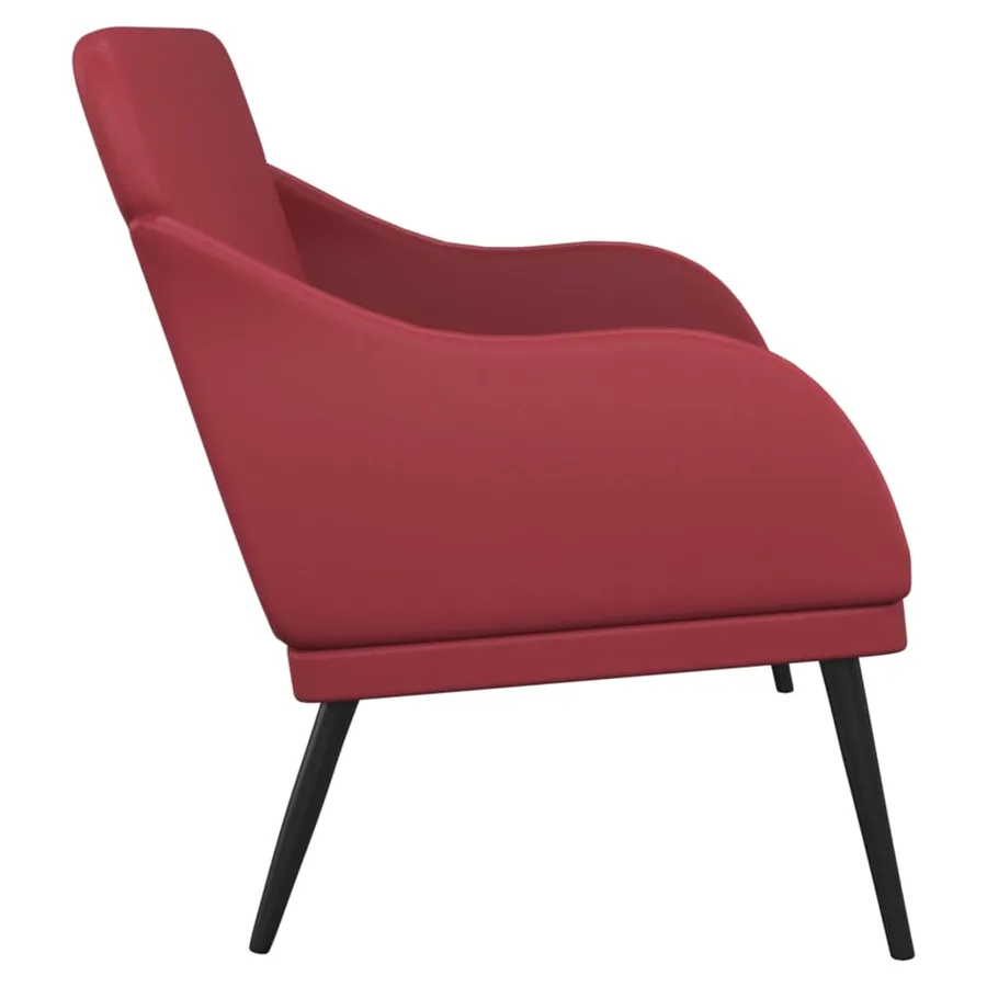 Banc Rouge bordeaux 110x76x80 cm Similicuir - 4
