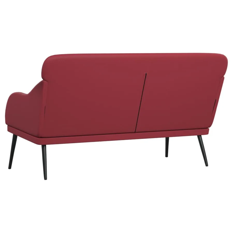 Banc Rouge bordeaux 110x76x80 cm Similicuir - 5