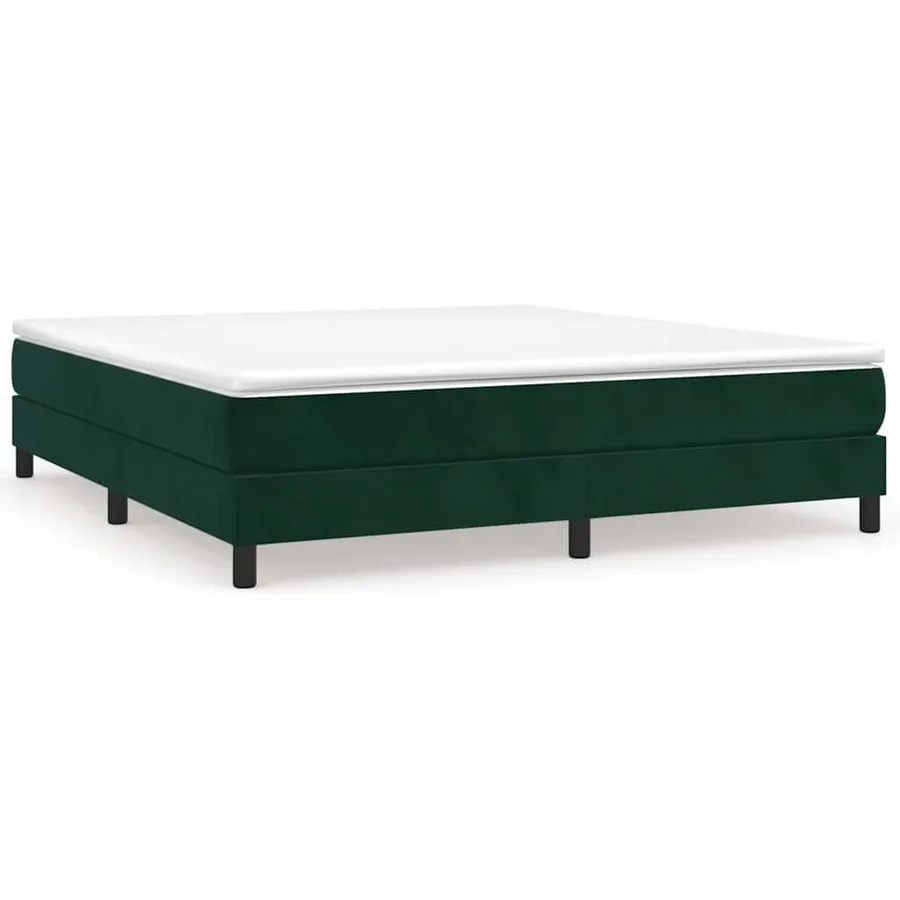 Sommier à lattes de lit et matelas Vert foncé 160x200cm Velours - 2