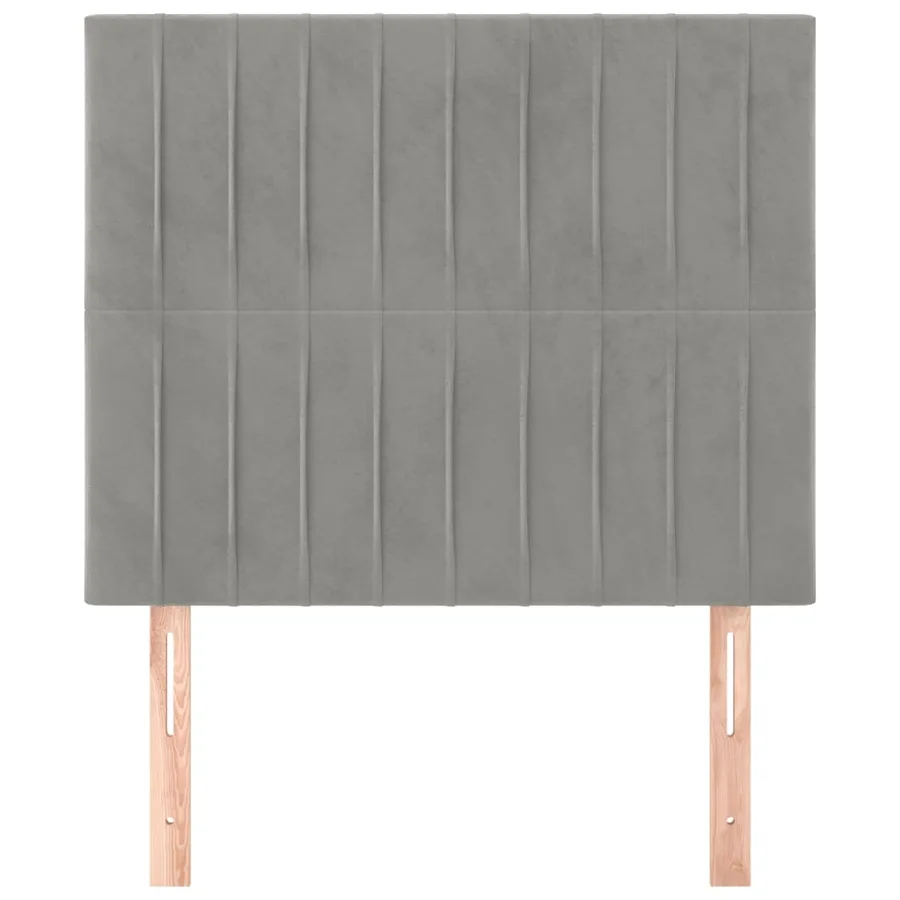 Tête de lit Gris clair 80x5x118/128 cm Velours - 3